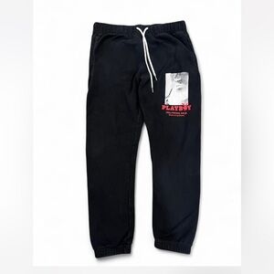 PLAYBOY Black Joggers with Red Logo